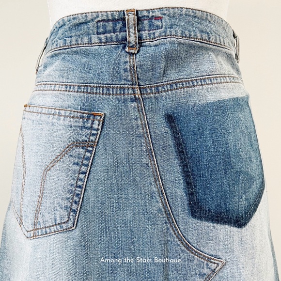 Extremely Rare Vintage Denim Floral Maxi Skirt ASO Phoebe Buffay in Friends - Picture 11 of 11